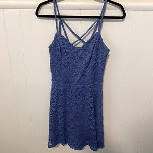 Blue strappy lace dress